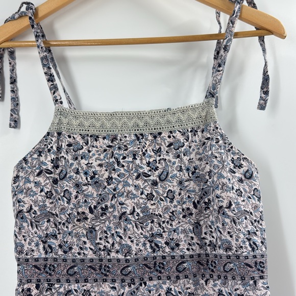 Fashion Fuse blue and white ditzy print cotton spaghetti strap maxi slip dress - Picture 2 of 14